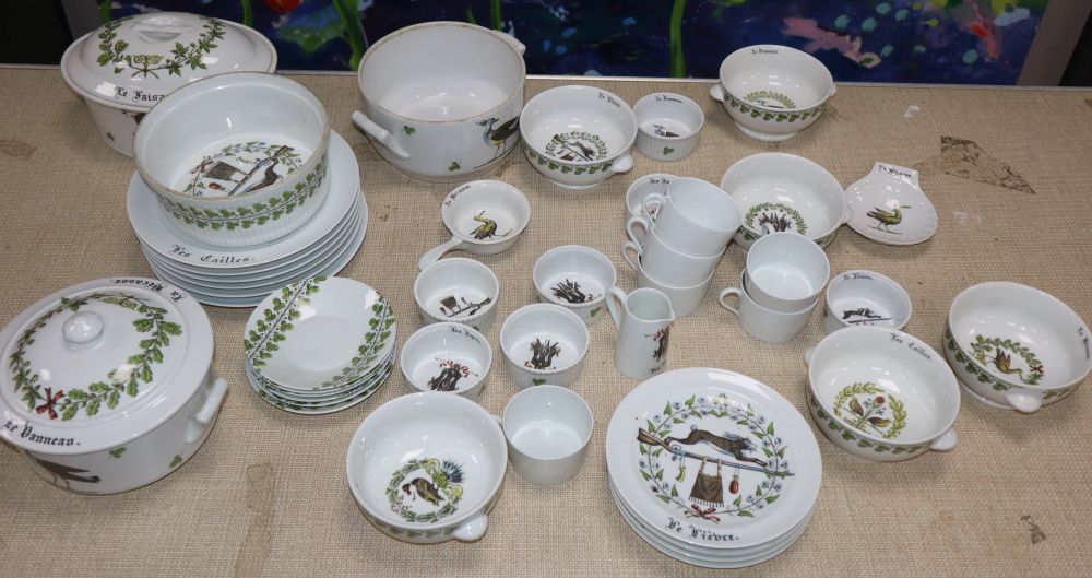 A French porcelain DAuteuil part coffee and dinner service